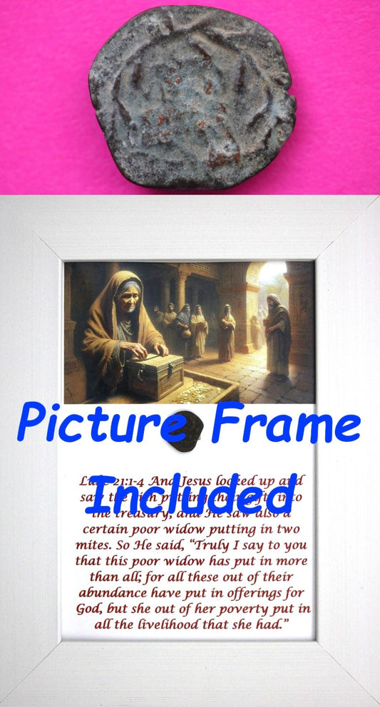 Widows Mite Coin Holy Land Artifact Free Display Frame Jesus Christ Lifetime 187