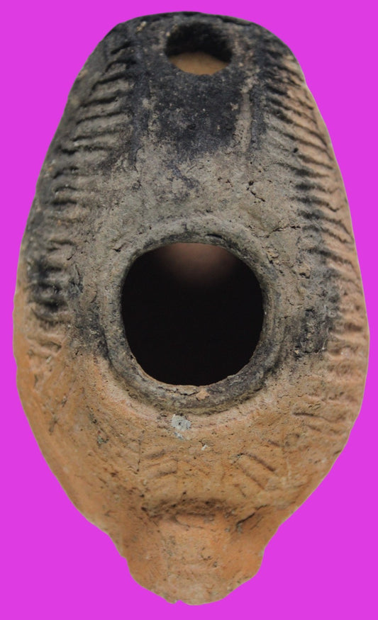 Ancient Holy Land Oil Lamp Artifact Jesus Christ Home Israel 300-600 AD COA 133
