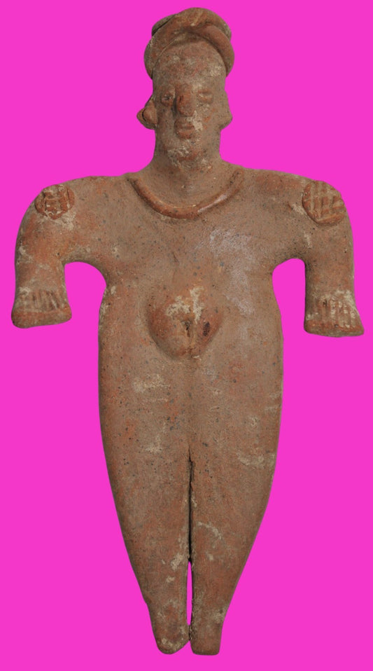 Pre Columbian Artifact 8 inch Female Tomb Figure Colima Mexico 100 BC COA 261