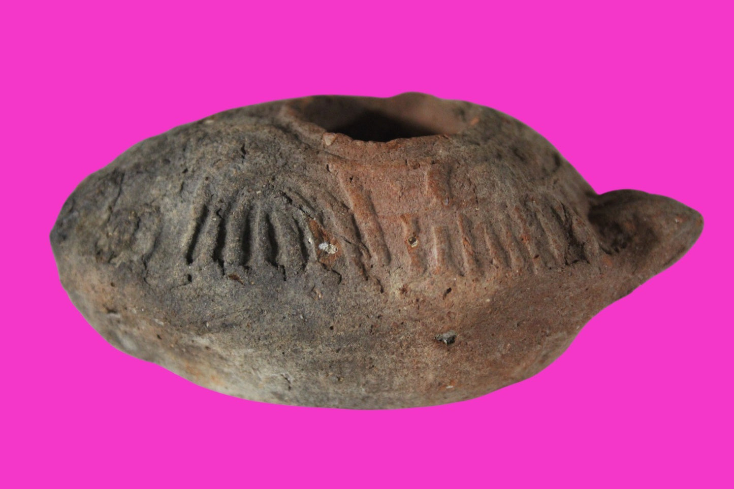 Oil Lamp Holy Land Ancient Artifact Jesus Christ Home Israel 300-600 AD COA 69