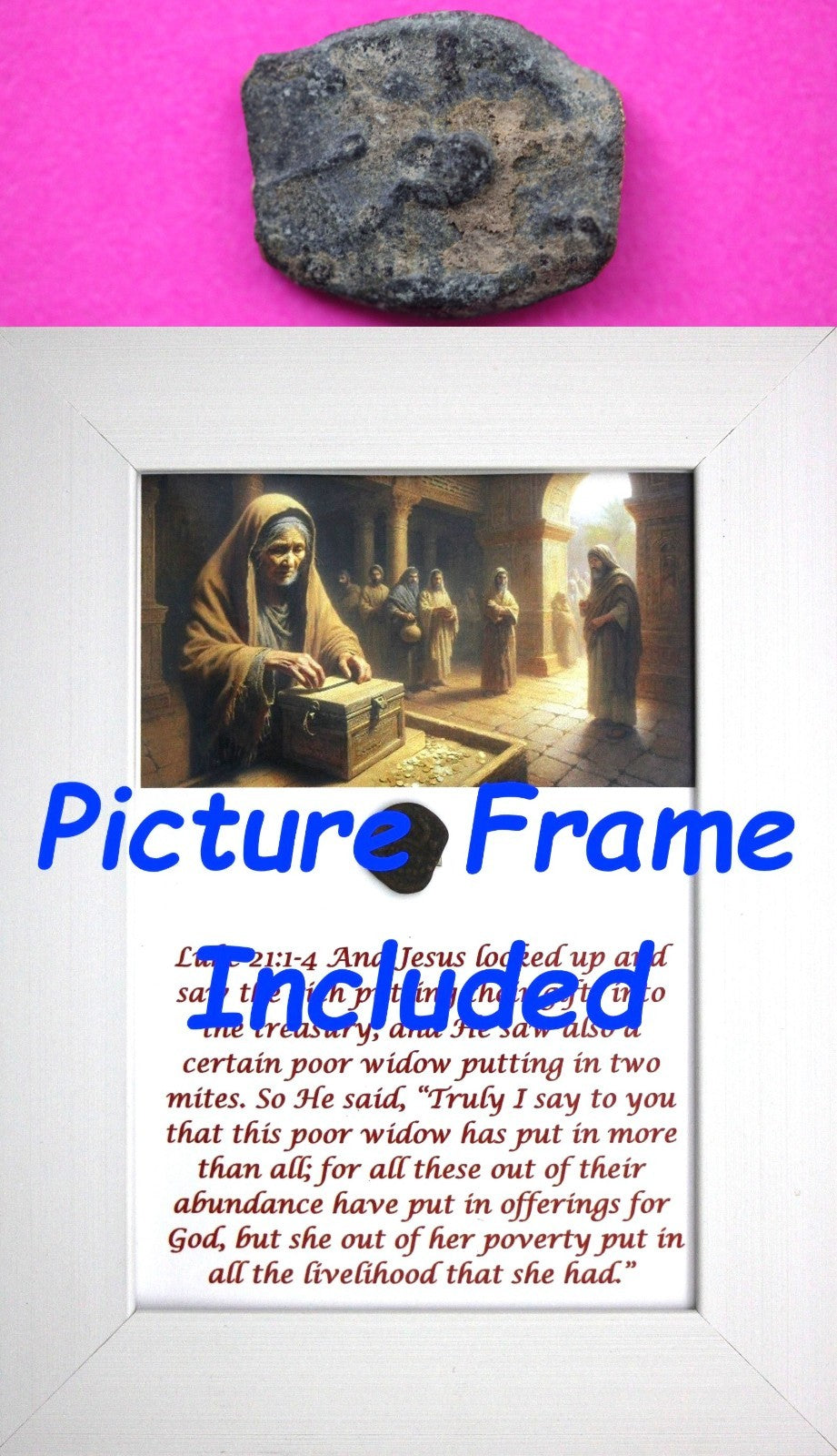 Widows Mite Coin Holy Land Artifact Free Display Frame Jesus Christ Lifetime 181