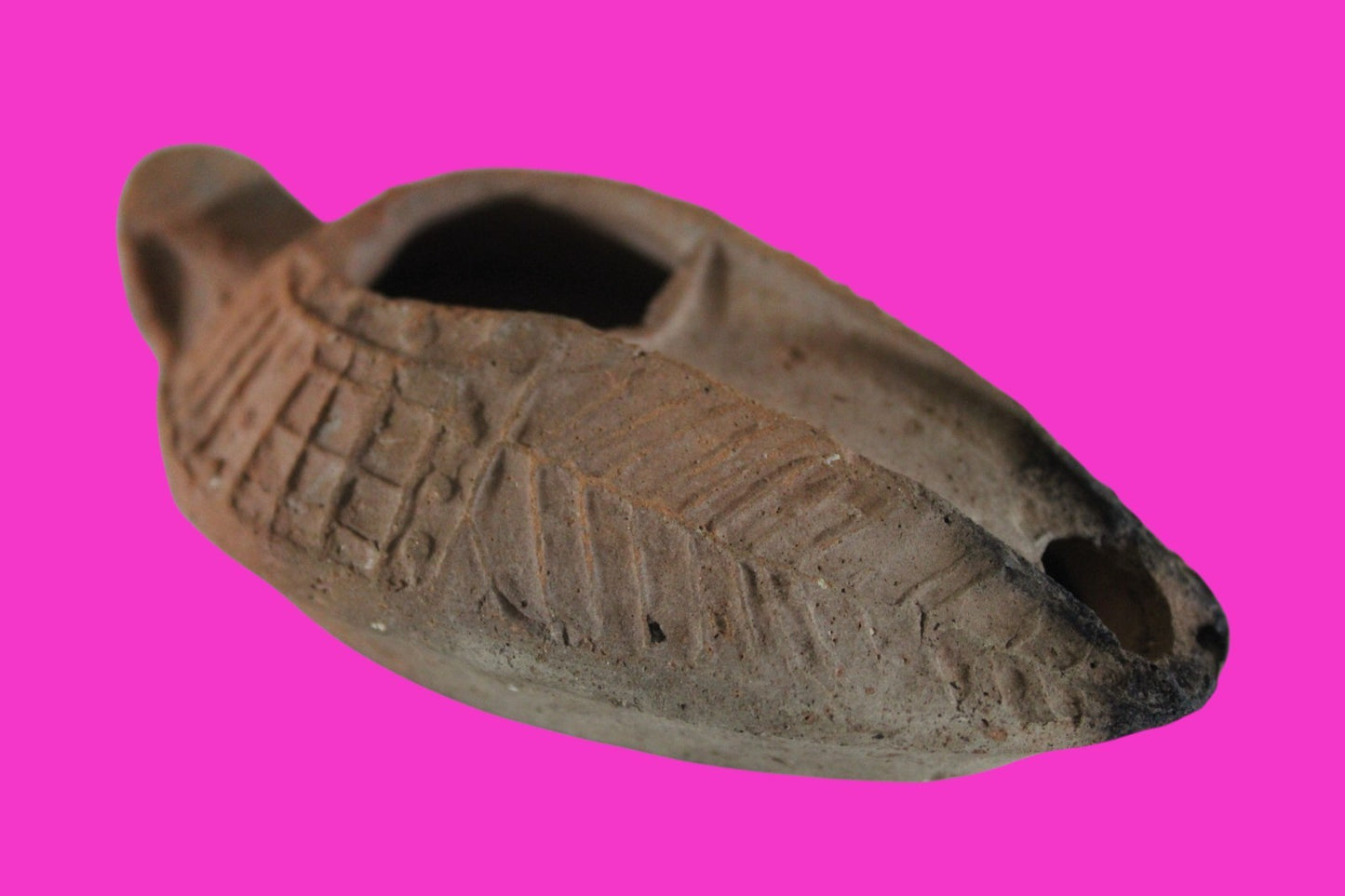 Oil Lamp Holy Land Ancient Artifact Jesus Christ Home Israel 300-600 AD COA 81