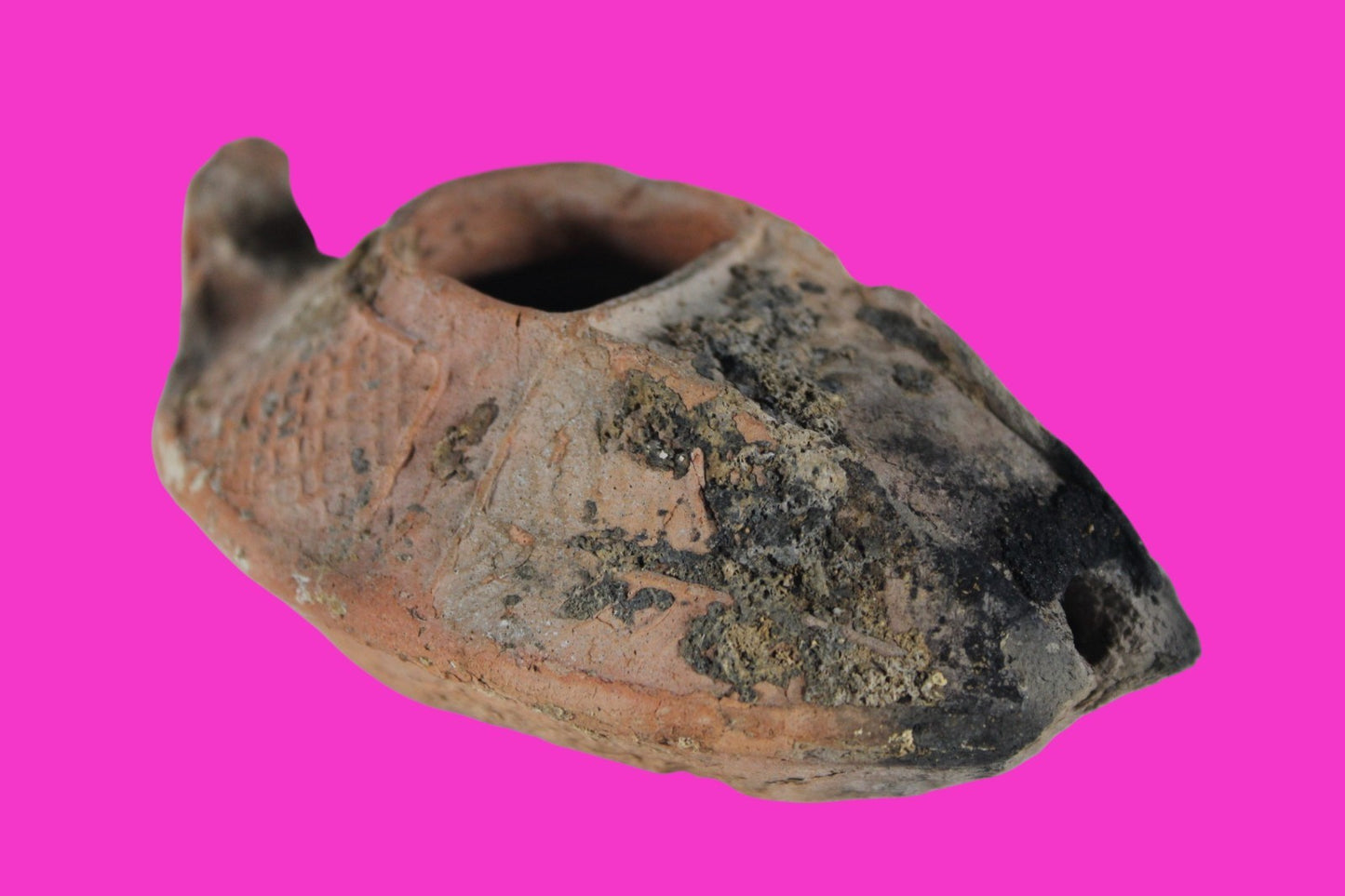 Oil Lamp Holy Land Ancient Artifact Jesus Christ Home Israel 300-600 AD COA 110
