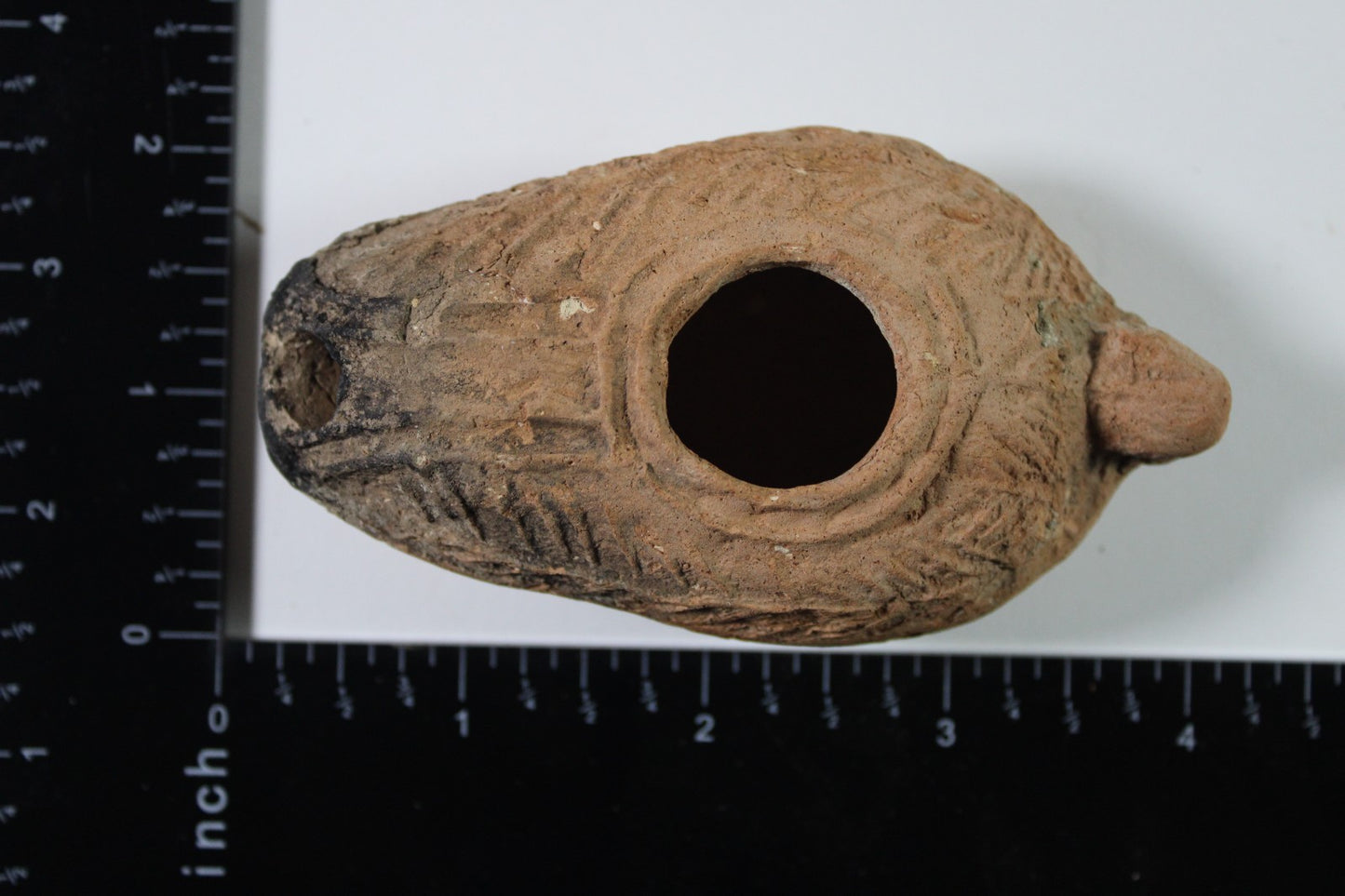 Oil Lamp Holy Land Ancient Artifact Jesus Christ Home Israel 300-600 AD COA 74