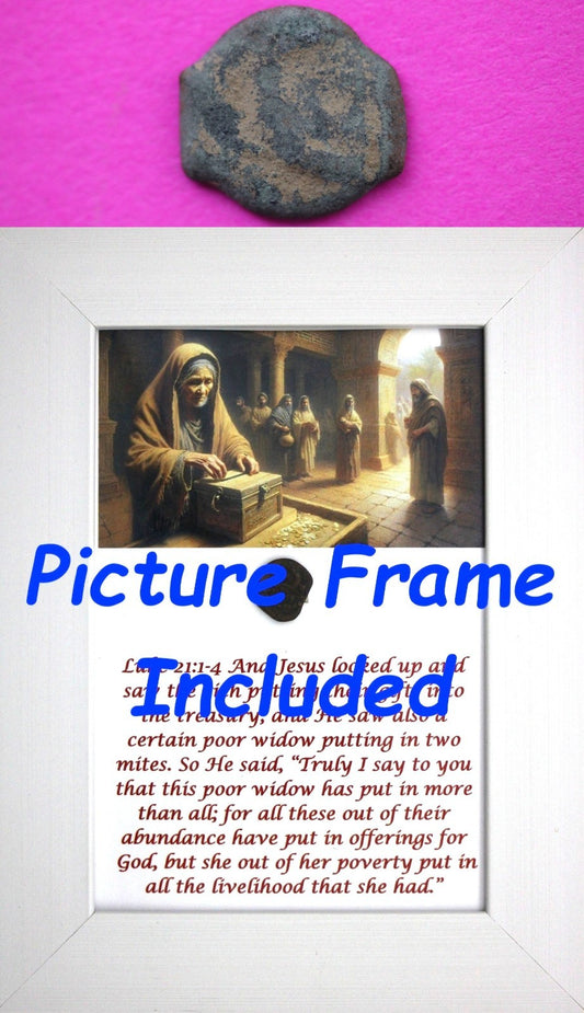 Widows Mite Coin Holy Land Artifact Free Display Frame Jesus Christ Lifetime 210