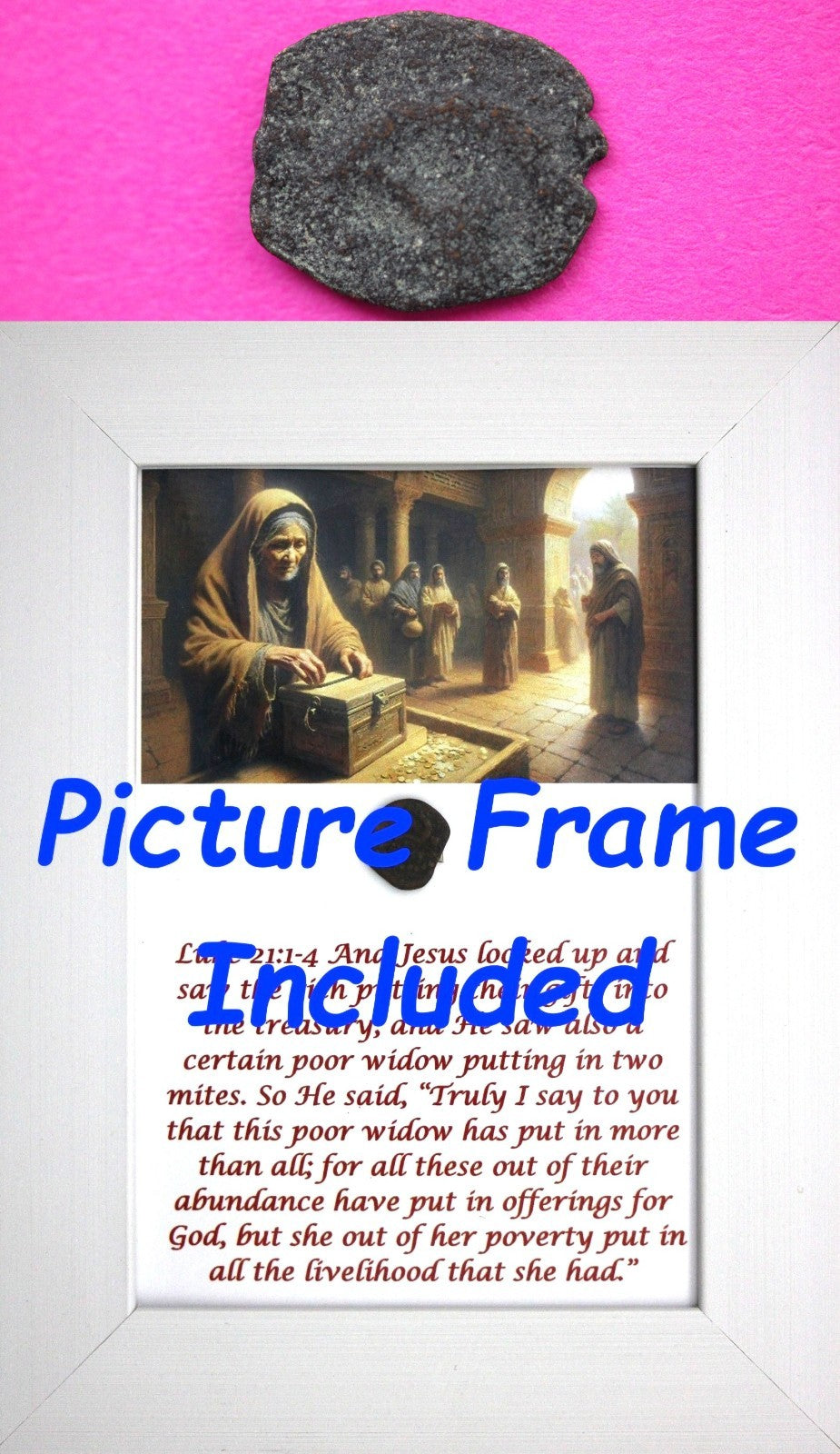 Widows Mite Coin Holy Land Artifact Free Display Frame Jesus Christ Lifetime 201