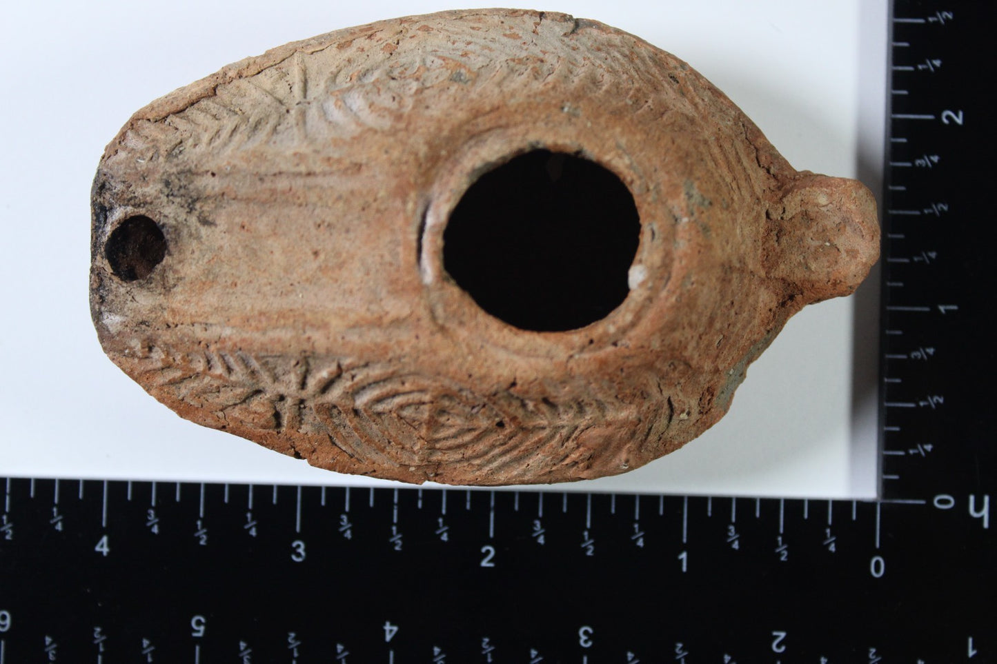 Oil Lamp Holy Land Ancient Artifact Jesus Christ Home Israel 300-600 AD COA 114