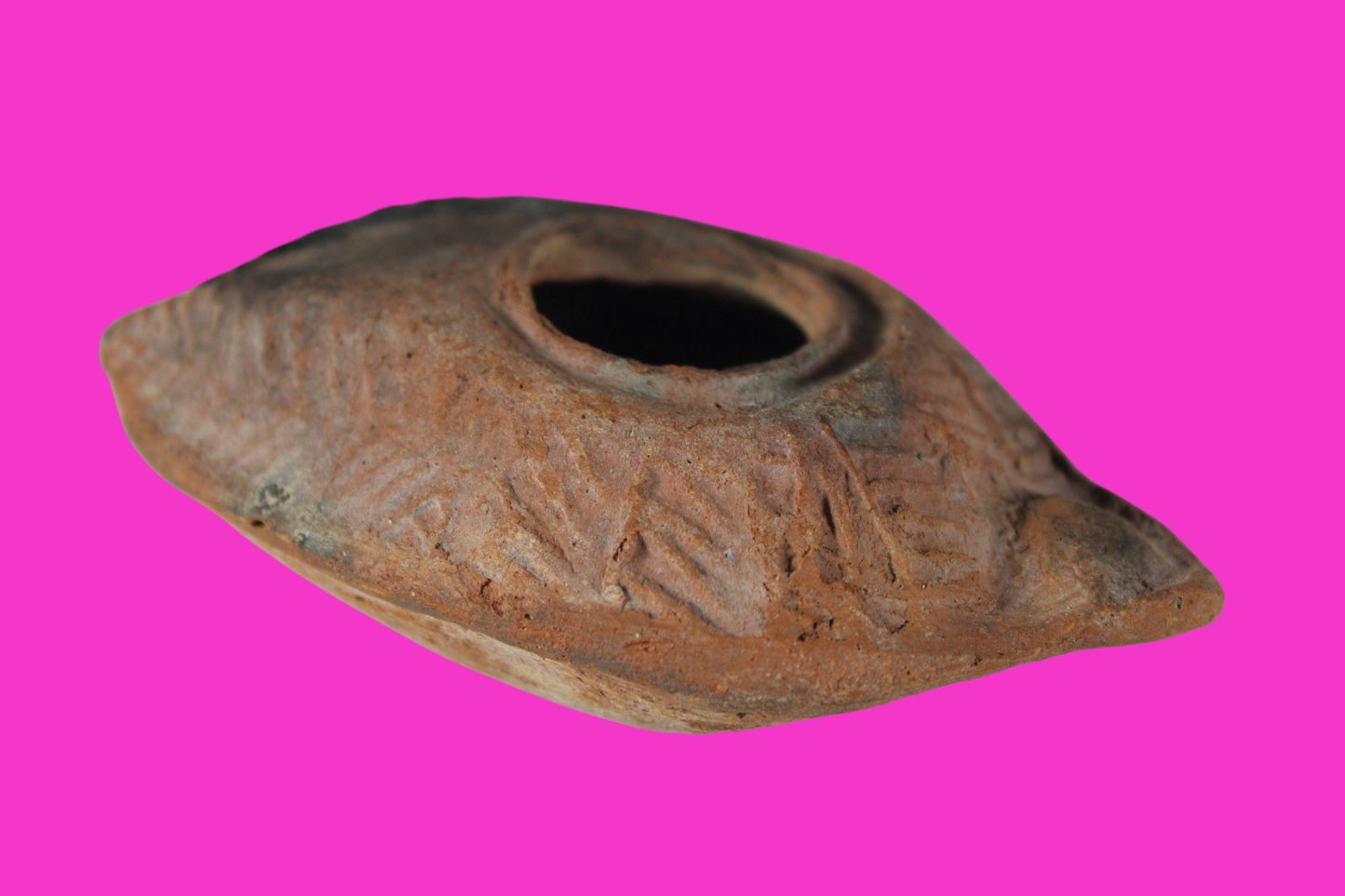 Oil Lamp Holy Land Ancient Artifact Jesus Christ Home Israel 300-600 AD COA 126