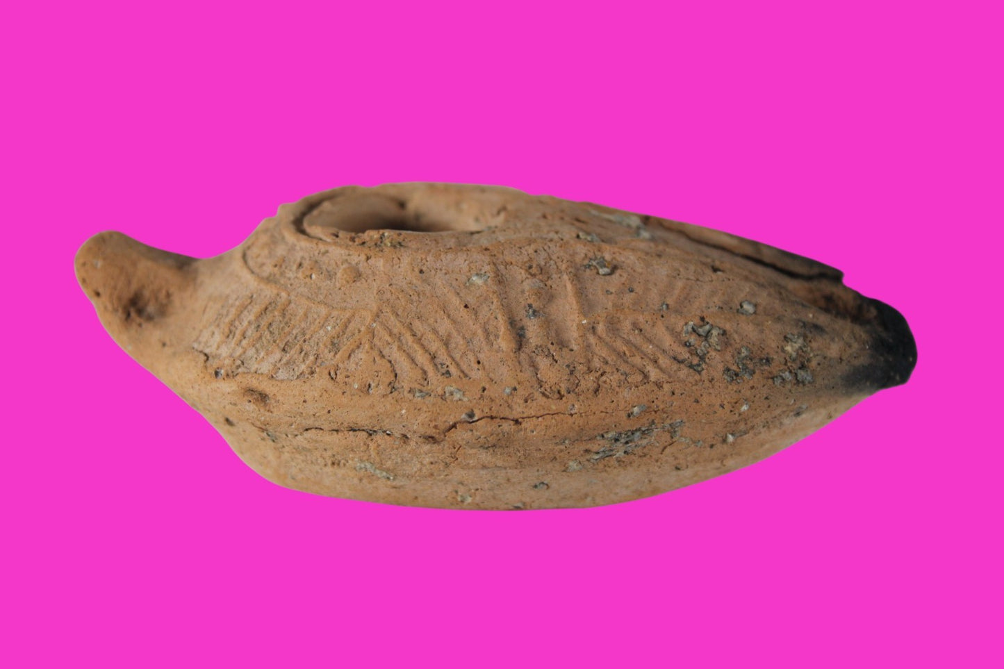 Oil Lamp Holy Land Ancient Artifact Jesus Christ Home Israel 300-600 AD COA 123