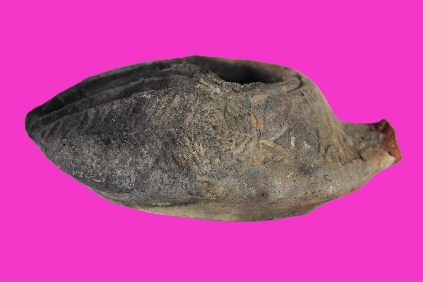 Ancient Holy Land Oil Lamp Artifact A Hidden Christian Cross 300-600AD COA 134