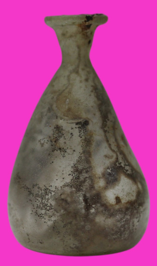 Ancient Holy Land Glass Bottle Authentic Artifact 100-300 AD Roman Era COA J08
