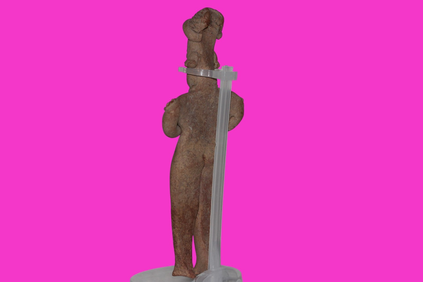 Pre Columbian Artifact 8 inch Male Shaft Tomb Figure Colima Mexico 100BC COA 262