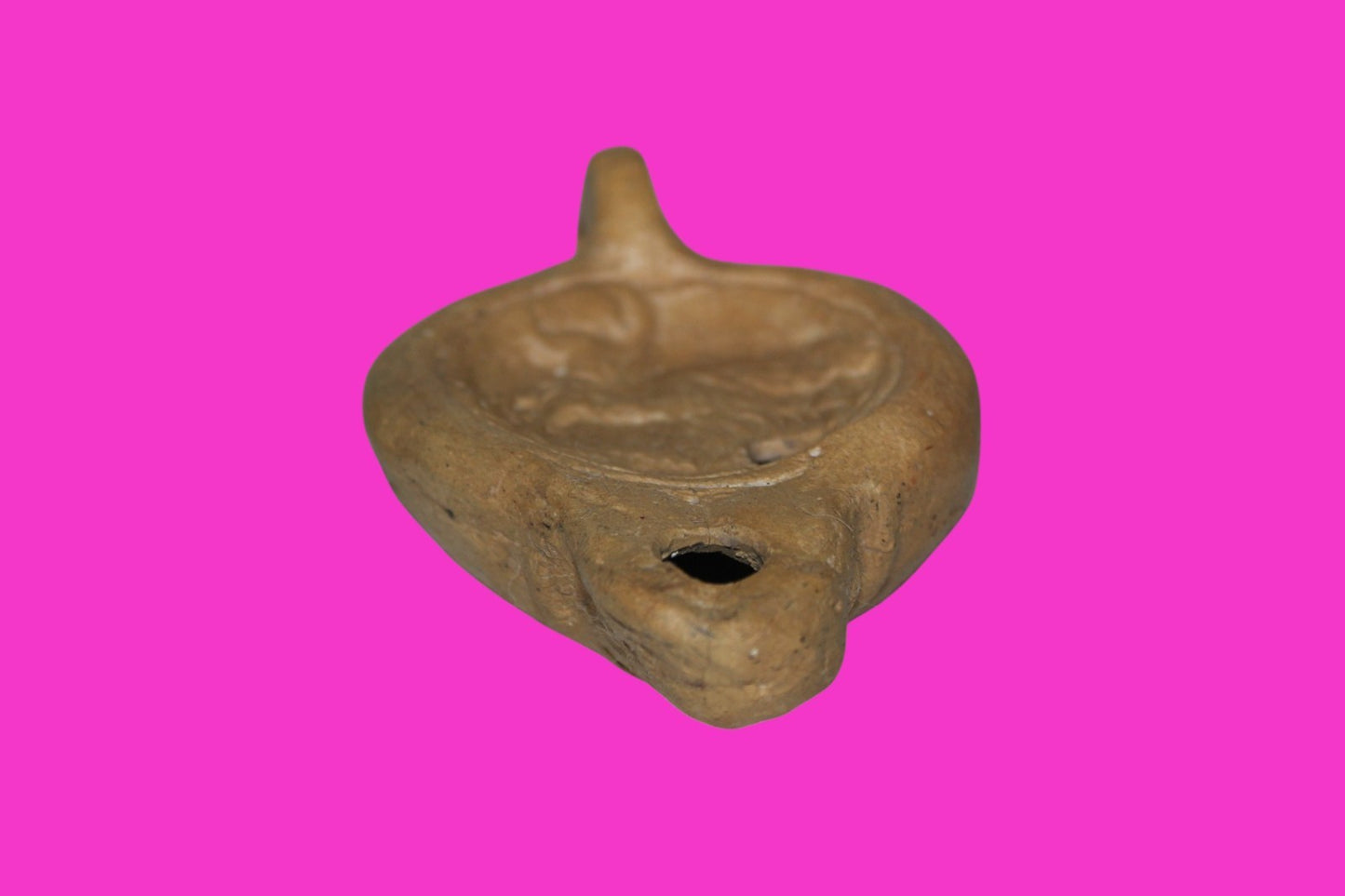 Four Horse War Chariot Oil Lamp Ancient Holy Land Artifact 200-400 AD COA J123