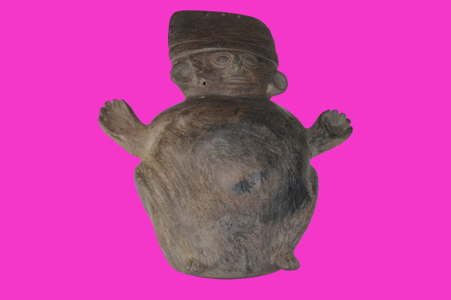 Pre Columbian Artifact Chancay 11 Inch Rotund Figure 1000-1250 AD  Peru COA 264