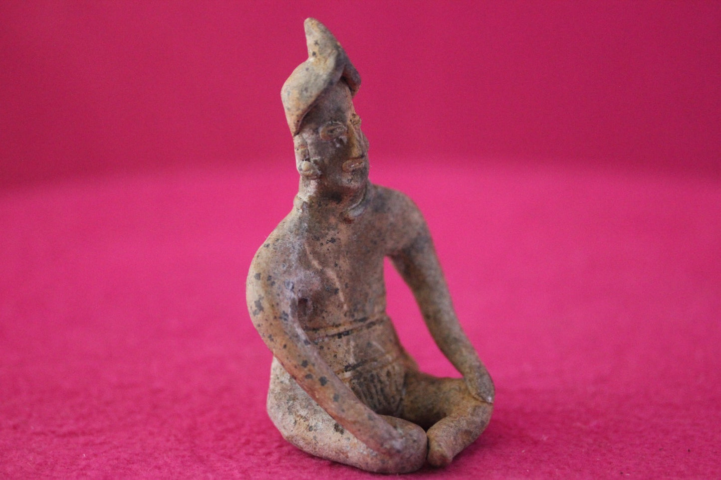 Pre Columbian Artifact Authentic Male Seated Tomb Figure Colima Mexico COA 192