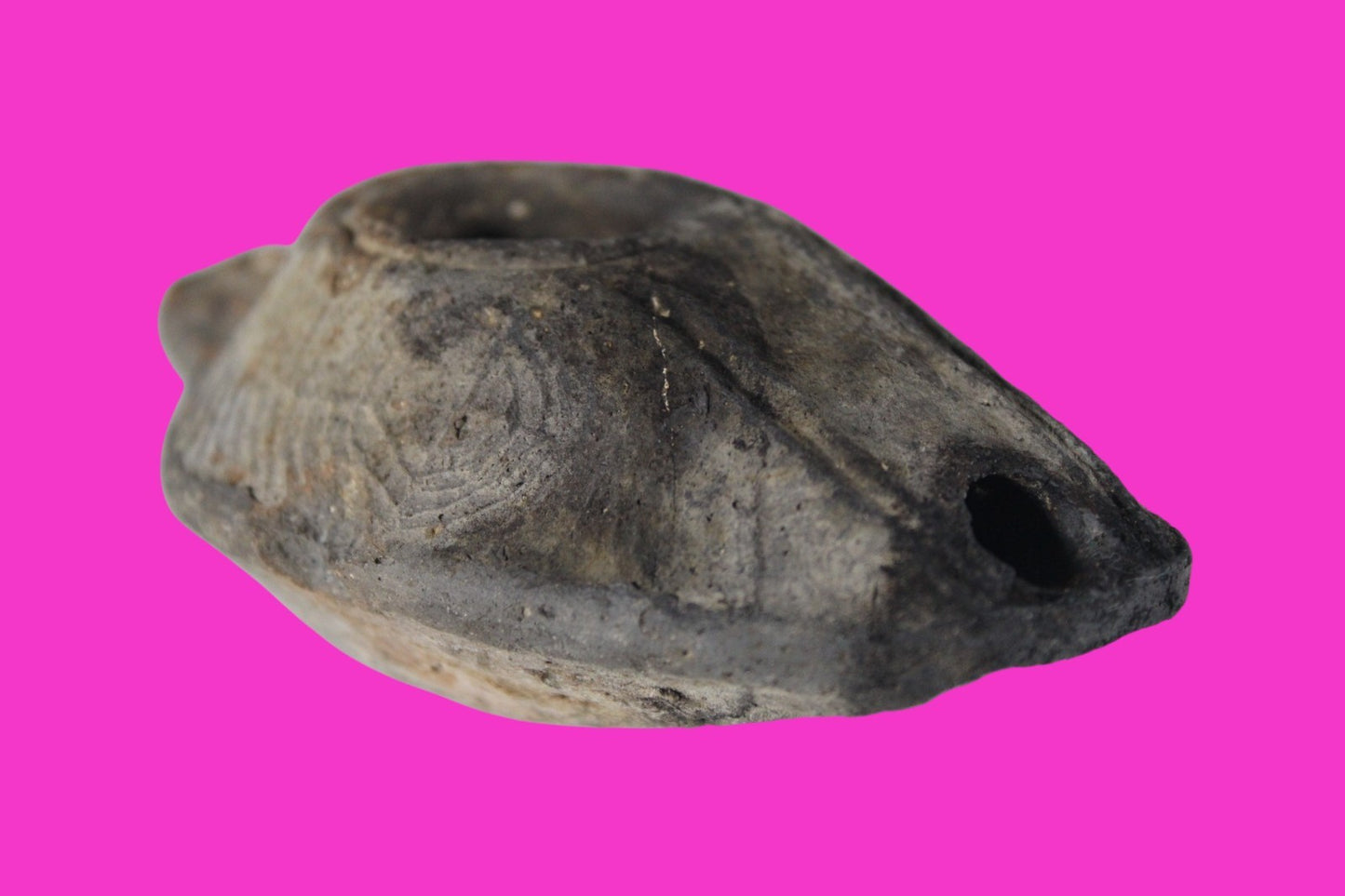 Ancient Holy Land Oil Lamp Artifact 2 Hidden Christian Crosses 300-600 AD COA 88