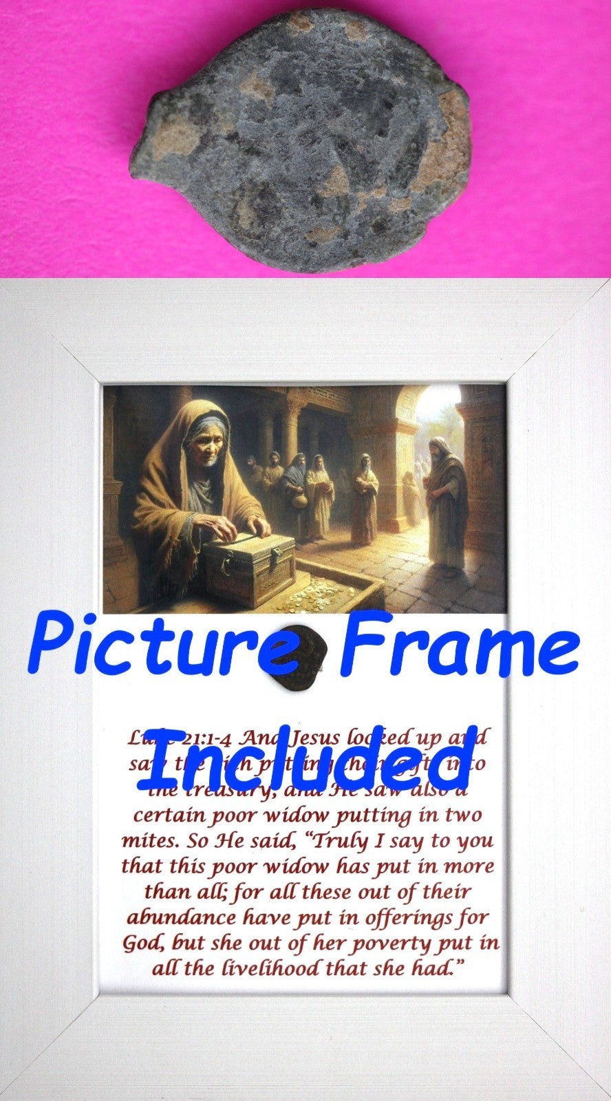 Widows Mite Coin Holy Land Artifact Free Display Frame Jesus Christ Lifetime 202