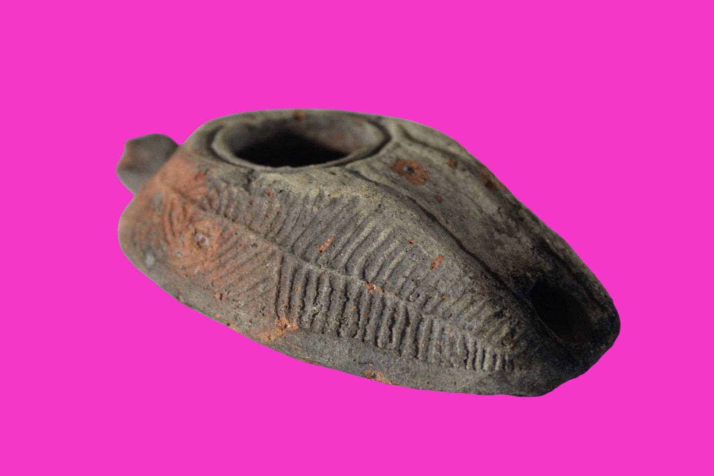 Oil Lamp Holy Land Ancient Artifact Jesus Christ Home Israel 300-600 AD COA 72