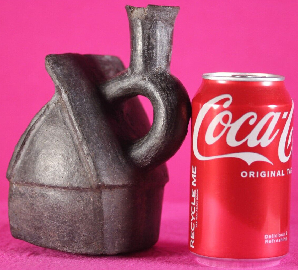 Pre Columbian Authentic Artifact House Stirrup Vessel Moche Peru COA J66