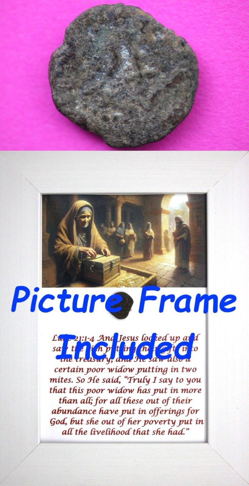 Widows Mite Coin Holy Land Artifact Free Display Frame Jesus Christ Lifetime 147