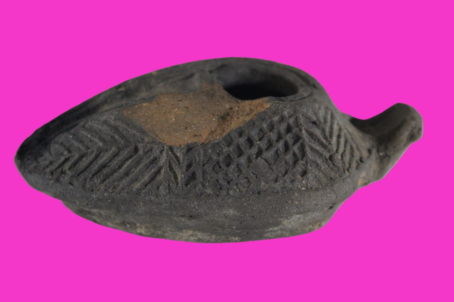 Oil Lamp Holy Land Ancient Artifact Jesus Christ Home Israel 300-600 AD COA 75