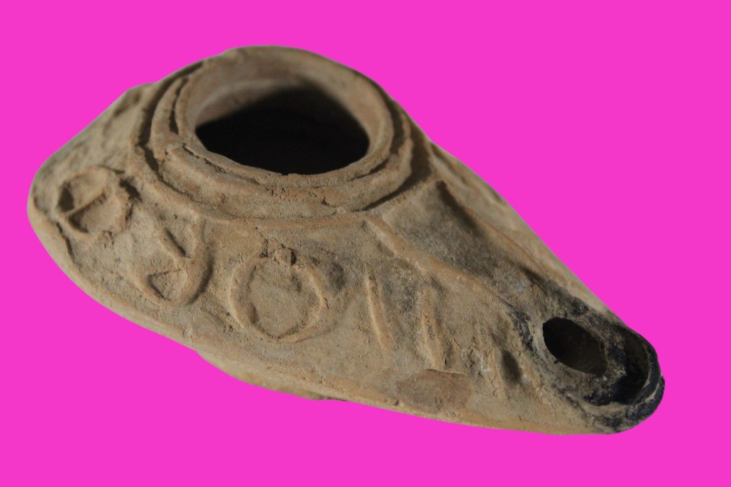 Ancient Holy Land Big Oil Lamp Artifact Home of Jesus Christ 200-500 AD COA J153