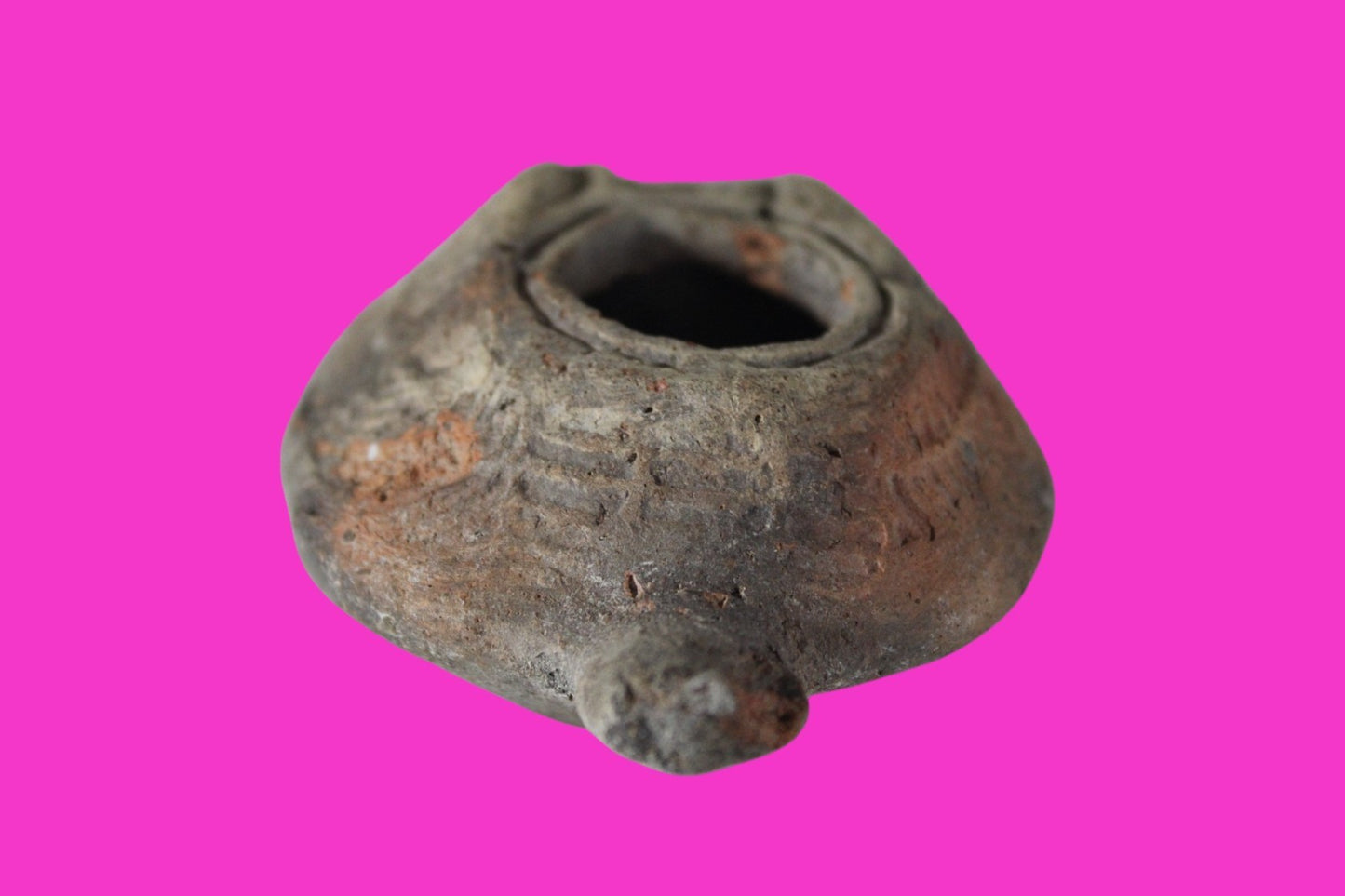 Oil Lamp Holy Land Ancient Artifact Jesus Christ Home Israel 300-600 AD COA 72