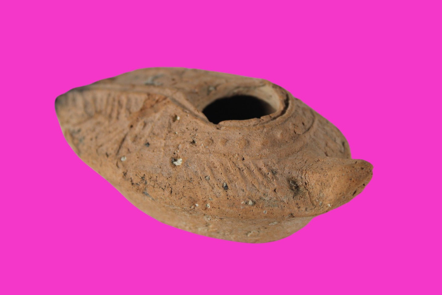 Oil Lamp Holy Land Ancient Artifact Jesus Christ Home Israel 300-600 AD COA 123