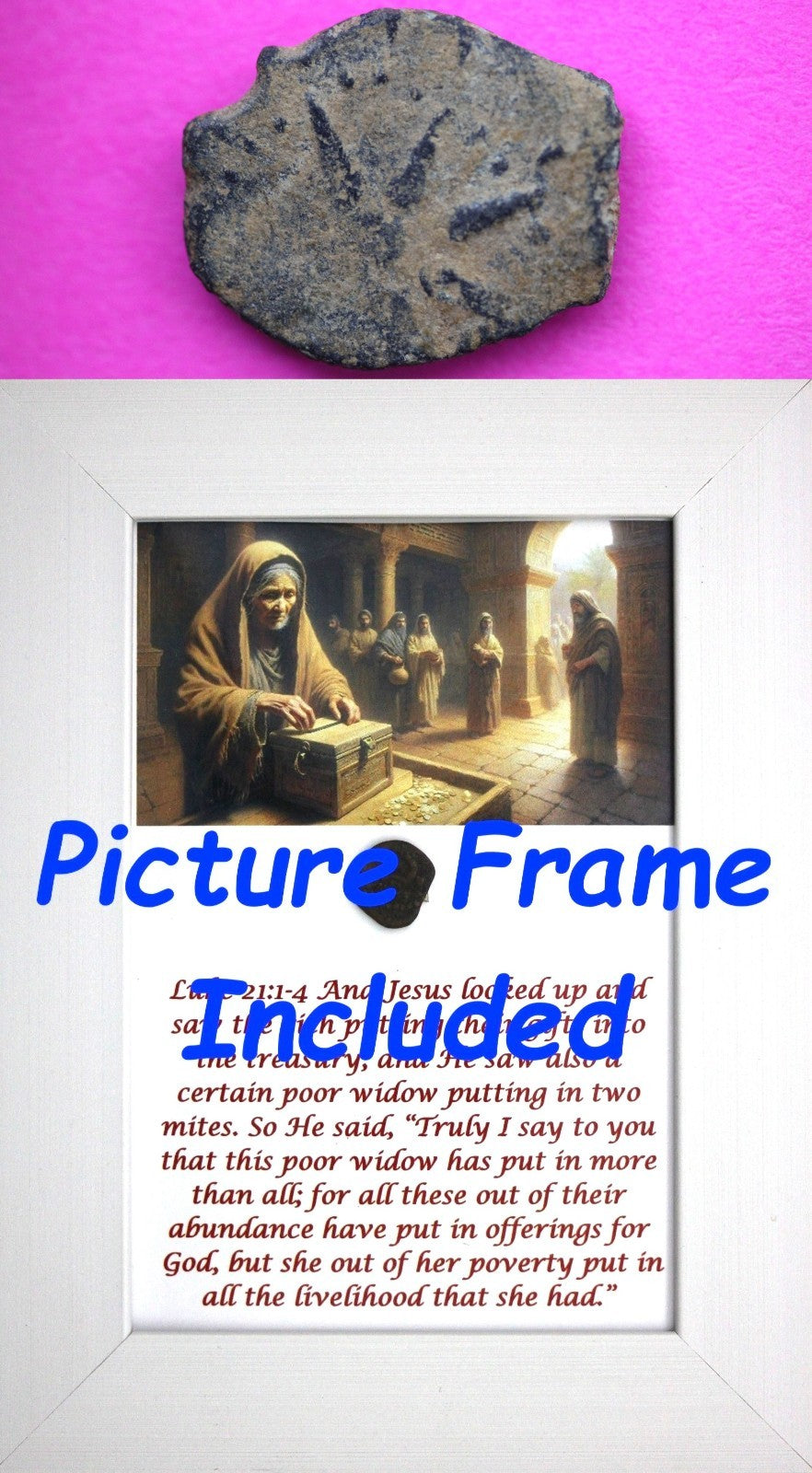 Widows Mite Coin Holy Land Artifact Free Display Frame Jesus Christ Lifetime 215
