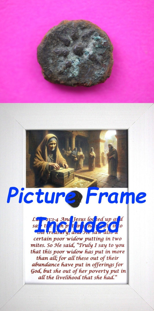 Widows Mite Coin Holy Land Artifact Free Display Frame Jesus Christ Lifetime 94