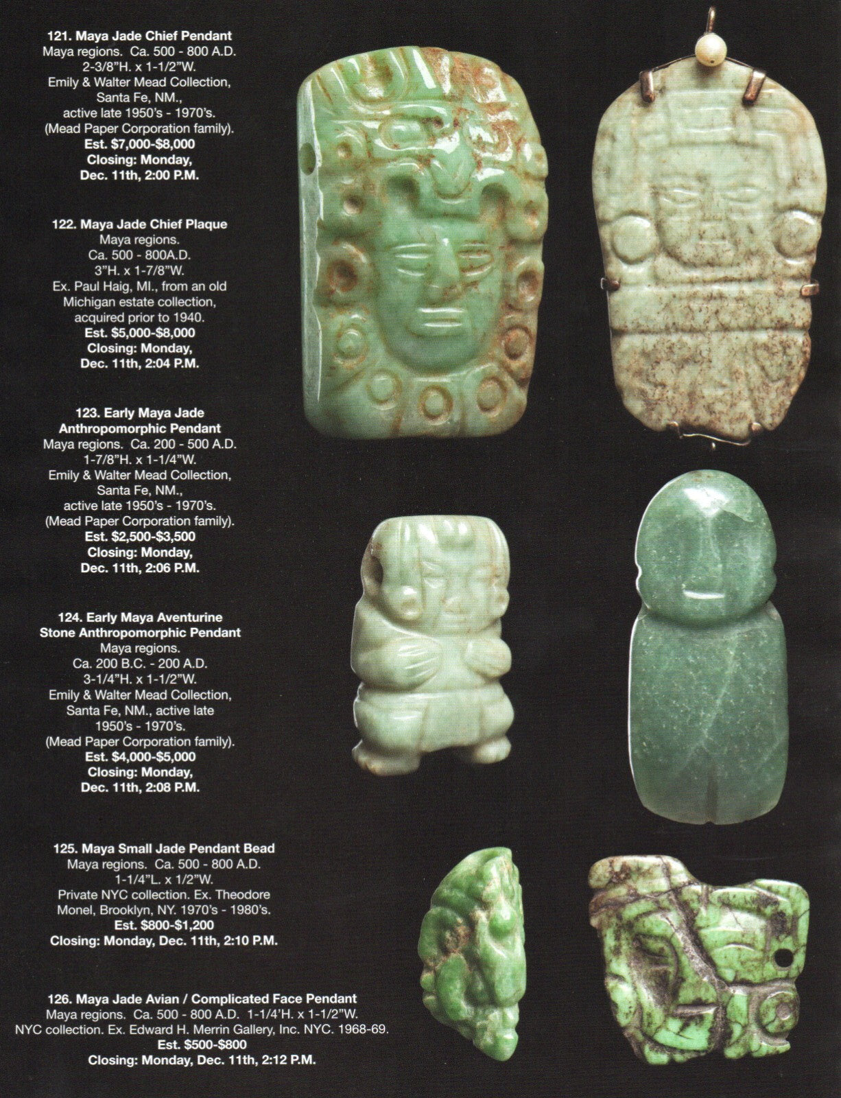 Pre Columbian Artifacts Price & Value Guide Arte Primitivo Auction Catalog 112