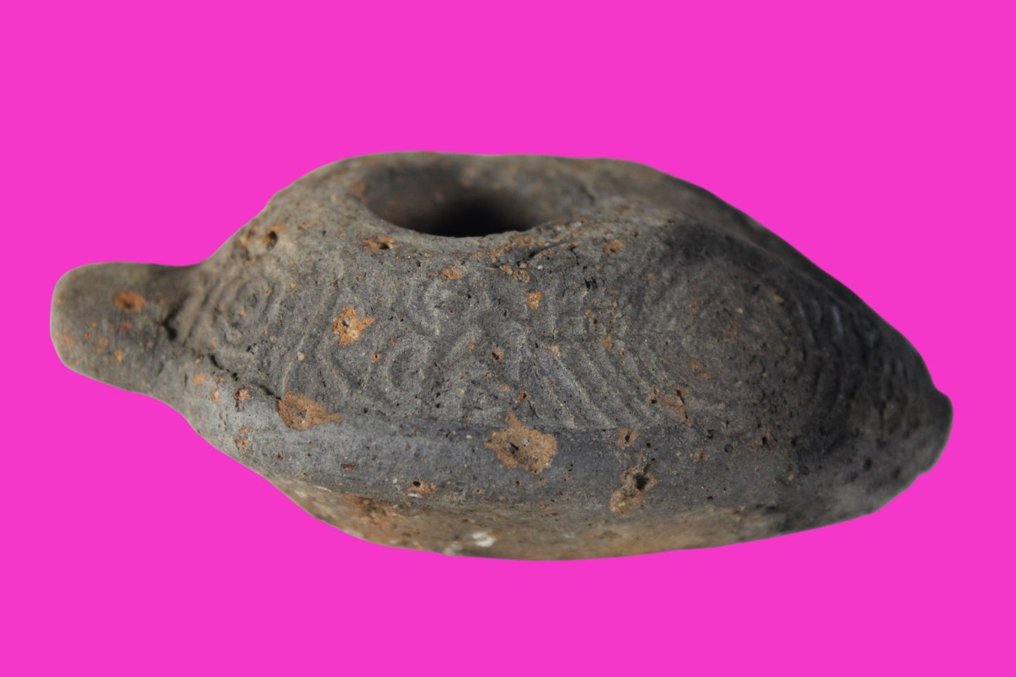 Oil Lamp Holy Land Ancient Artifact Jesus Christ Home Israel 300-600 AD COA 137