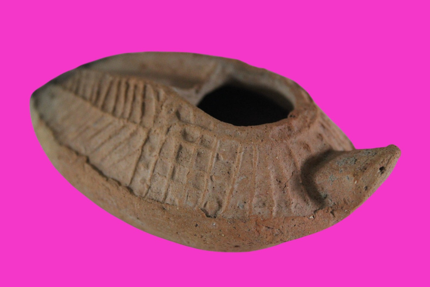 Oil Lamp Holy Land Ancient Artifact Jesus Christ Home Israel 300-600 AD COA 81