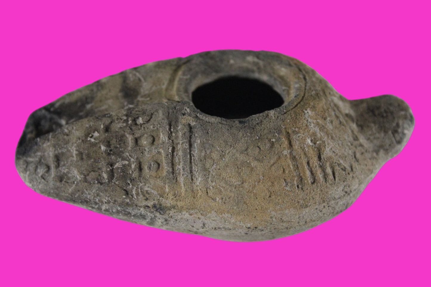 Oil Lamp Holy Land Ancient Artifact Jesus Christ Home Israel 300-600 AD COA J152