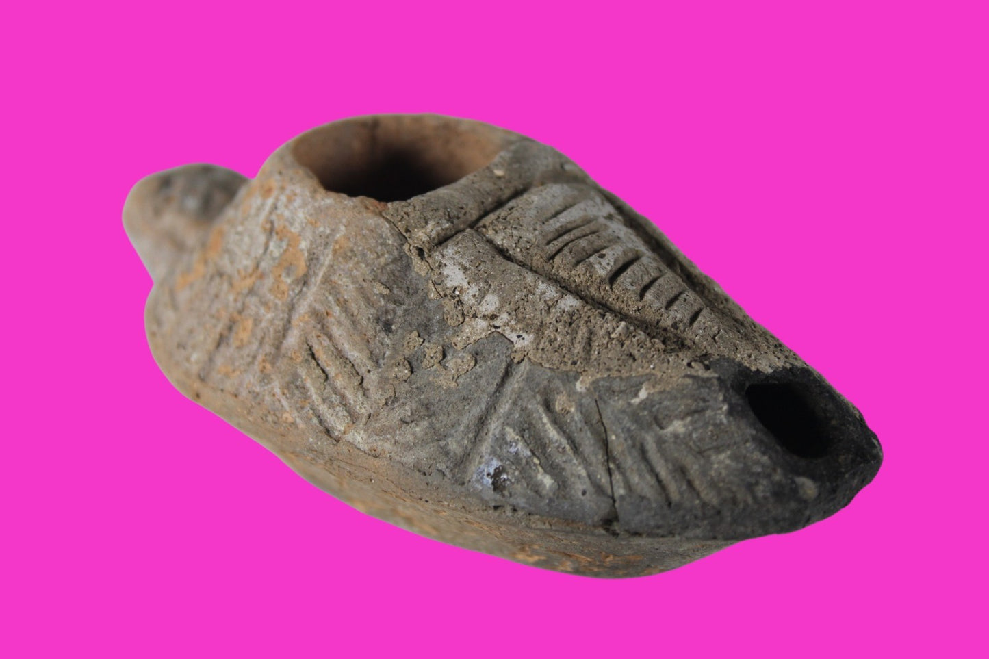 Oil Lamp Holy Land Ancient Artifact Jesus Christ Home Israel 300-600 AD COA 124