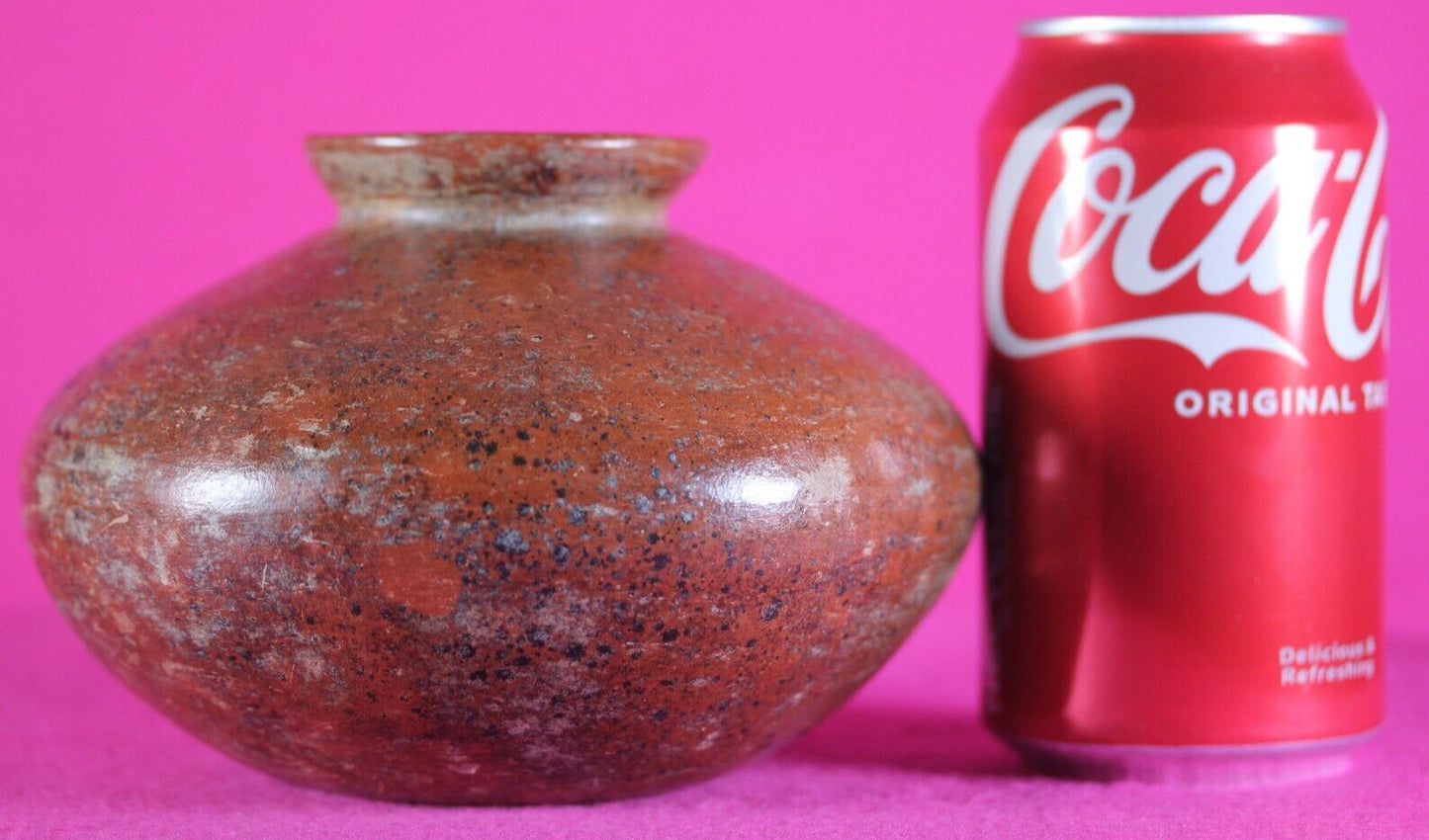 Pre Columbian Artifact Colima 300 BC-300 AD Red Jar Guaranteed Authentic COA J56