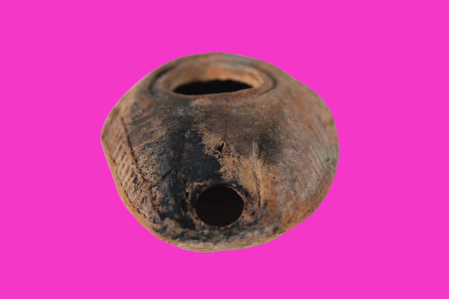 Oil Lamp Holy Land Ancient Artifact Jesus Christ Home Israel 300-600 AD COA 126