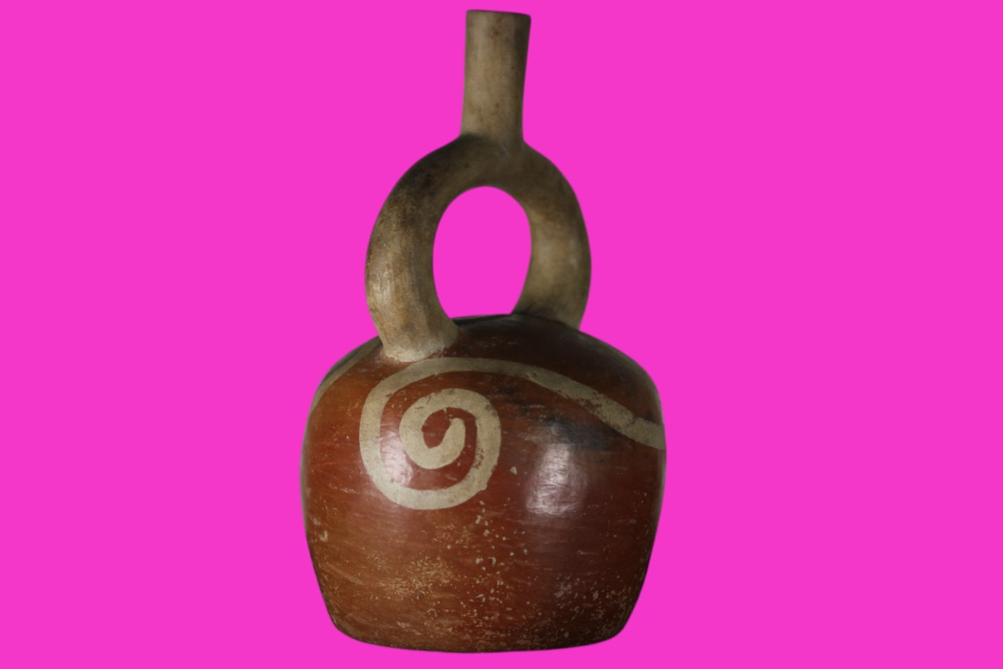 Pre Columbian Authentic Artifact Stirrup Vessel Moche Peru 100-850 AD COA J05