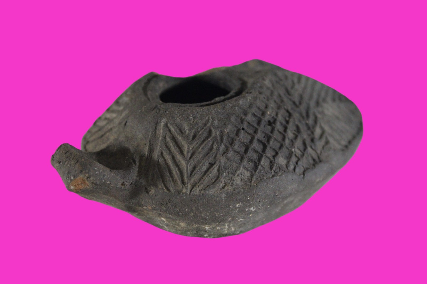 Oil Lamp Holy Land Ancient Artifact Jesus Christ Home Israel 300-600 AD COA 75