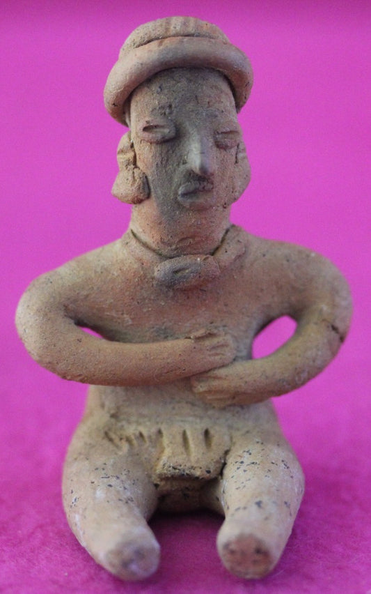 Pre Columbian Artifact Authentic Rare Seated Tomb Figure Colima Mexico COA 189